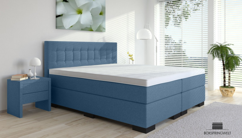 Boxspringbett Estelle 180 x 210 cm in Blau