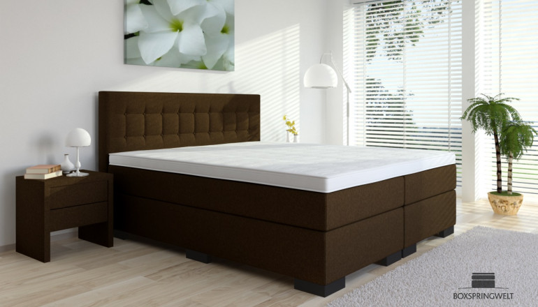 Boxspringbett Estelle 140 x 210 cm in Dunkelbraun