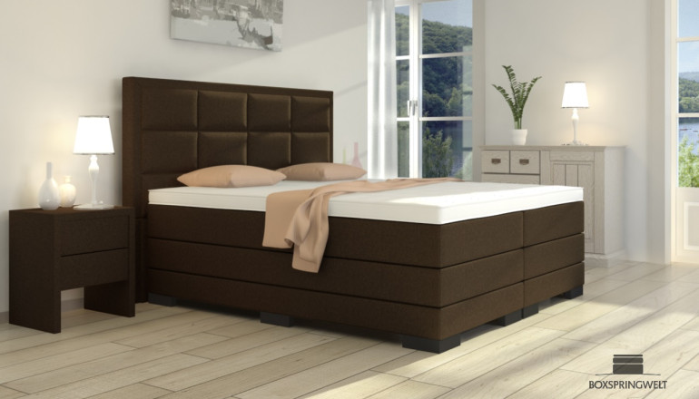 Boxspringbett Georg 180 x 210 cm in Dunkelbraun