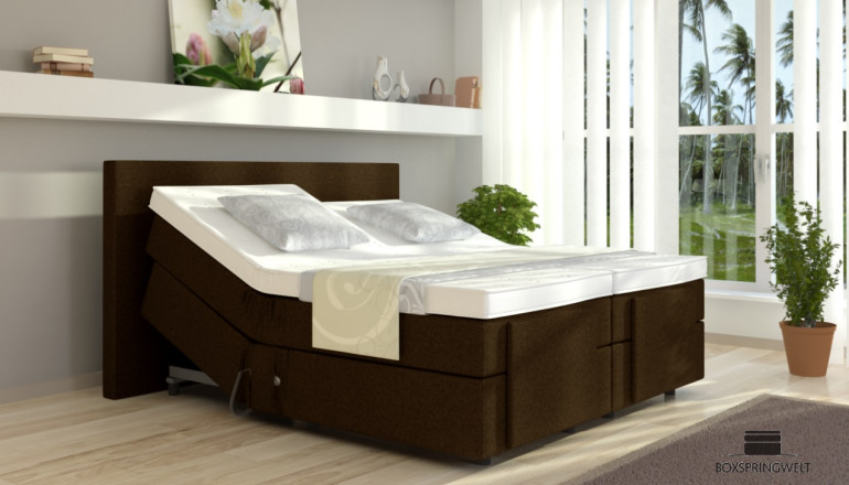 Boxspringbett Henry 90 x 220 cm mit Motor in Braun