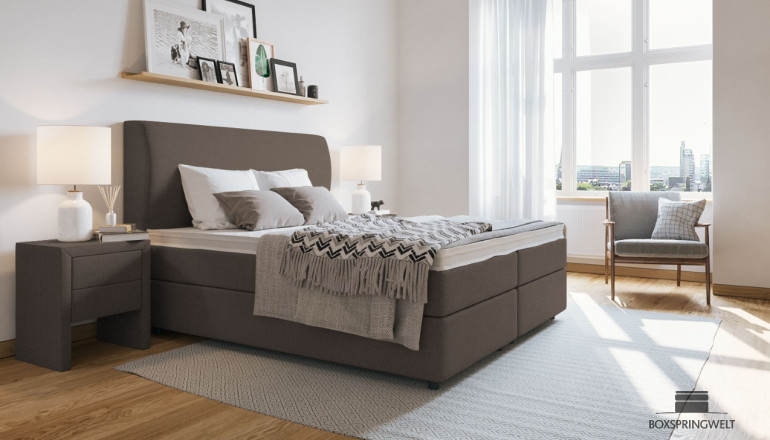 Boxspringbett Charlotte in Board Taupe