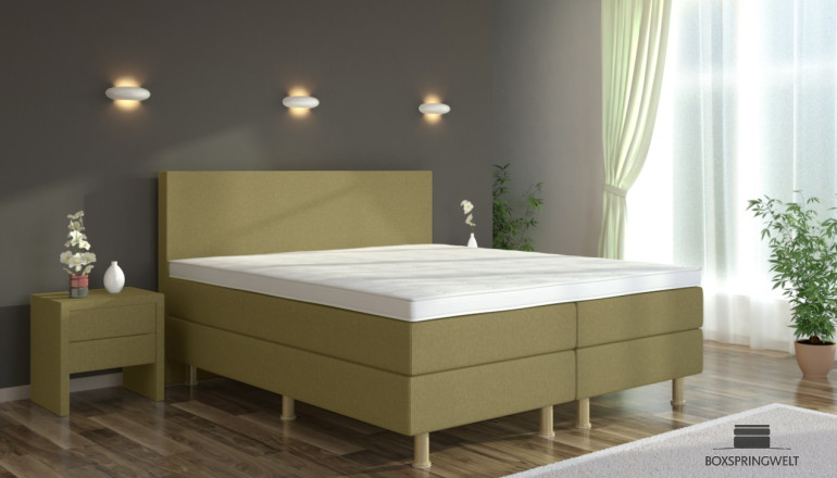 Boxspringbett Eva 160 x 210 cm in Grün