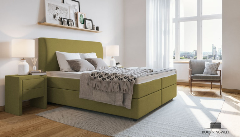 Boxspringbett Charlotte in Board Olive