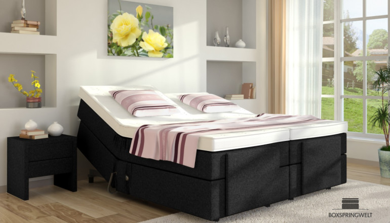 Boxspringbett Hilda 80 x 220 cm mit Motor in Graphite