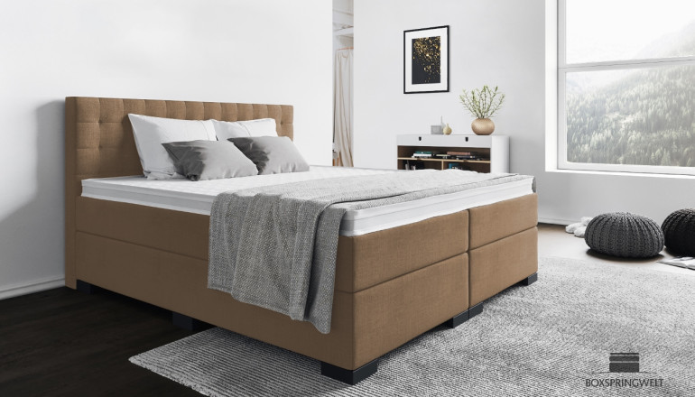 Boxspringbett Frieda 90 x 220 cm in Braun