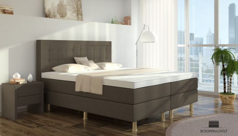 Boxspringbett Sofie 200 x 200 cm in Beige