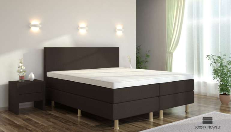 Boxspringbett Eva 80 x 200 cm in Braun