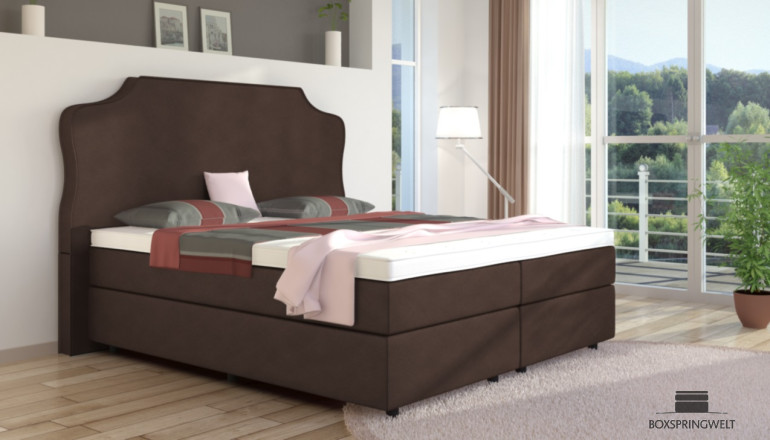 Boxspringbett Marie 140 x 200 cm in Braun