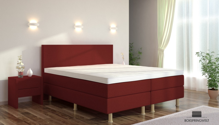 Boxspringbett Eva 80 x 220 cm in Rot