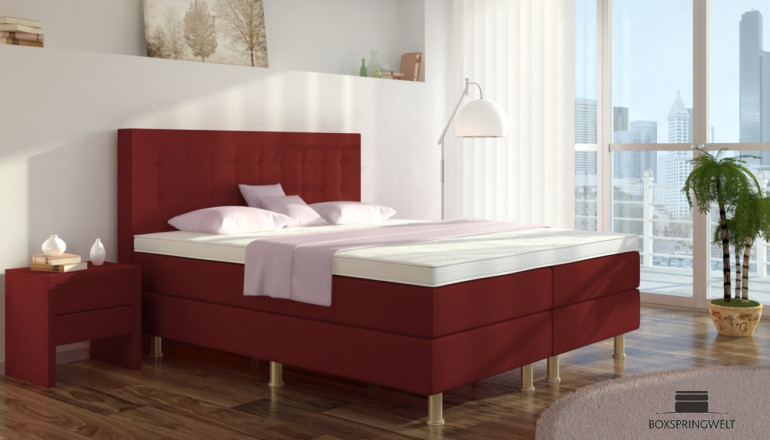 Boxspringbett Sofie 90 x 210 cm in Rot