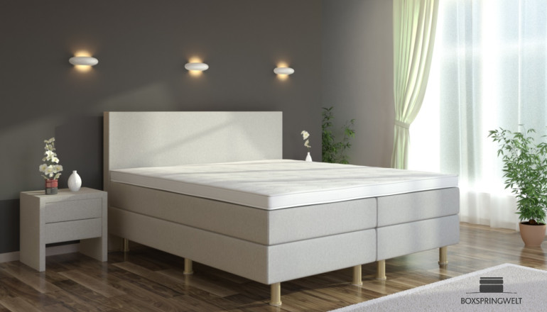 Boxspringbett Eva 140 x 220 cm in Creme