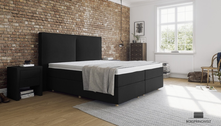 Boxspringbett Noah 200 x 200 cm in Golf Graphite