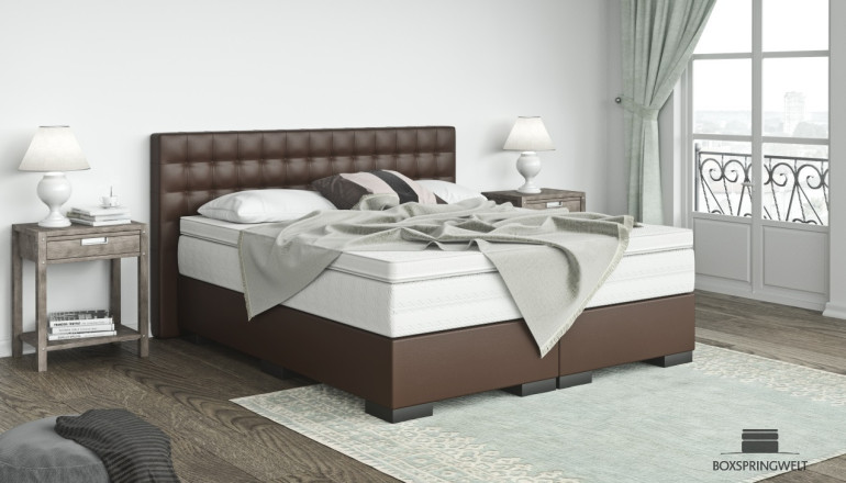 Boxspringbett Moritz 180 x 210 cm in Crush Schokolade