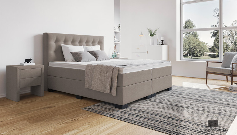 Boxspringbett Beatrix in Board Beige