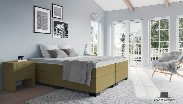 Boxspringbett Ludwig in Board Olive